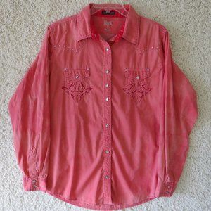 Rock 47 By Wrangler Long Live Cowgirl Size XL Long Sleeve All Closures‎ - Snap